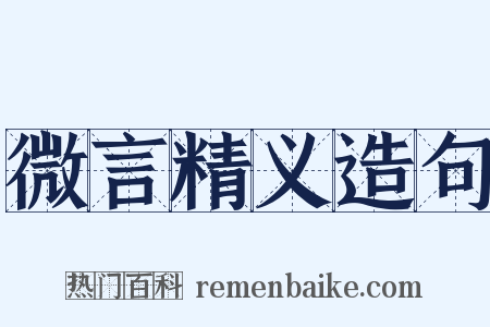 微言精义造句是什么意思的图片